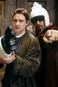 Martin Freeman as Arthur Dent and Sam Rockwell as Zaphod Beeblebrox