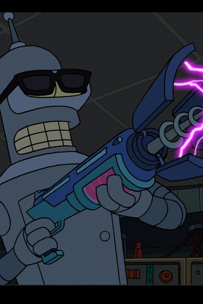 Bender doing his best terminator impression.