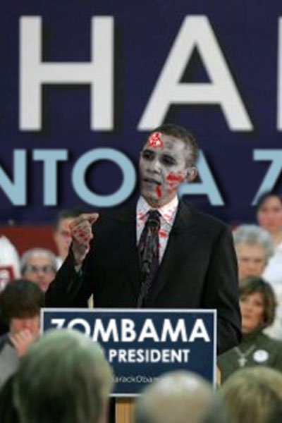 President Obama all zombified.