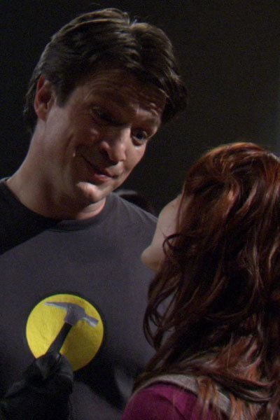 Nathan Fillion as Captain Hammer and Felicia Day as Penny.