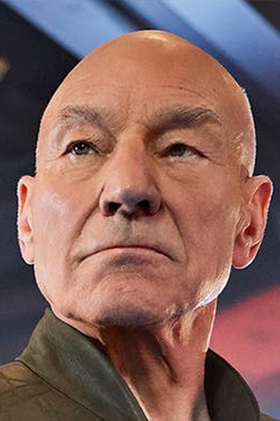 Patric Stewart as Jean Luc Picard, sullen action hero.