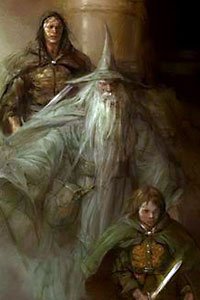 Gandalf, Frodo and friend from Tolien's Lord of the Rings.