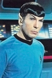 Leonard Nimoy as the Enterprise's Vulcan first officer Spock.